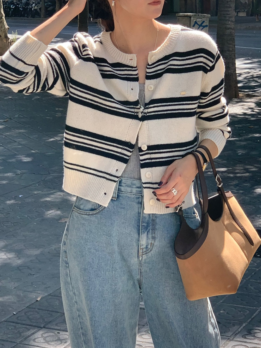 Nordic knit cardigan-4col