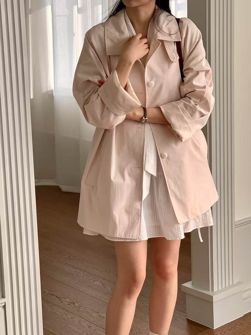 Sndy high neck half trench-2col