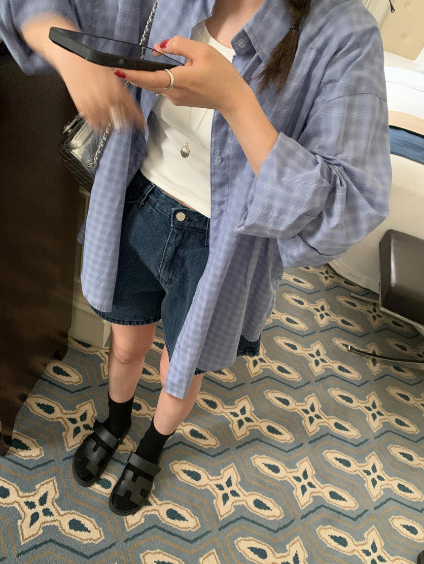 charcoal即納 Foby check shirt-3col