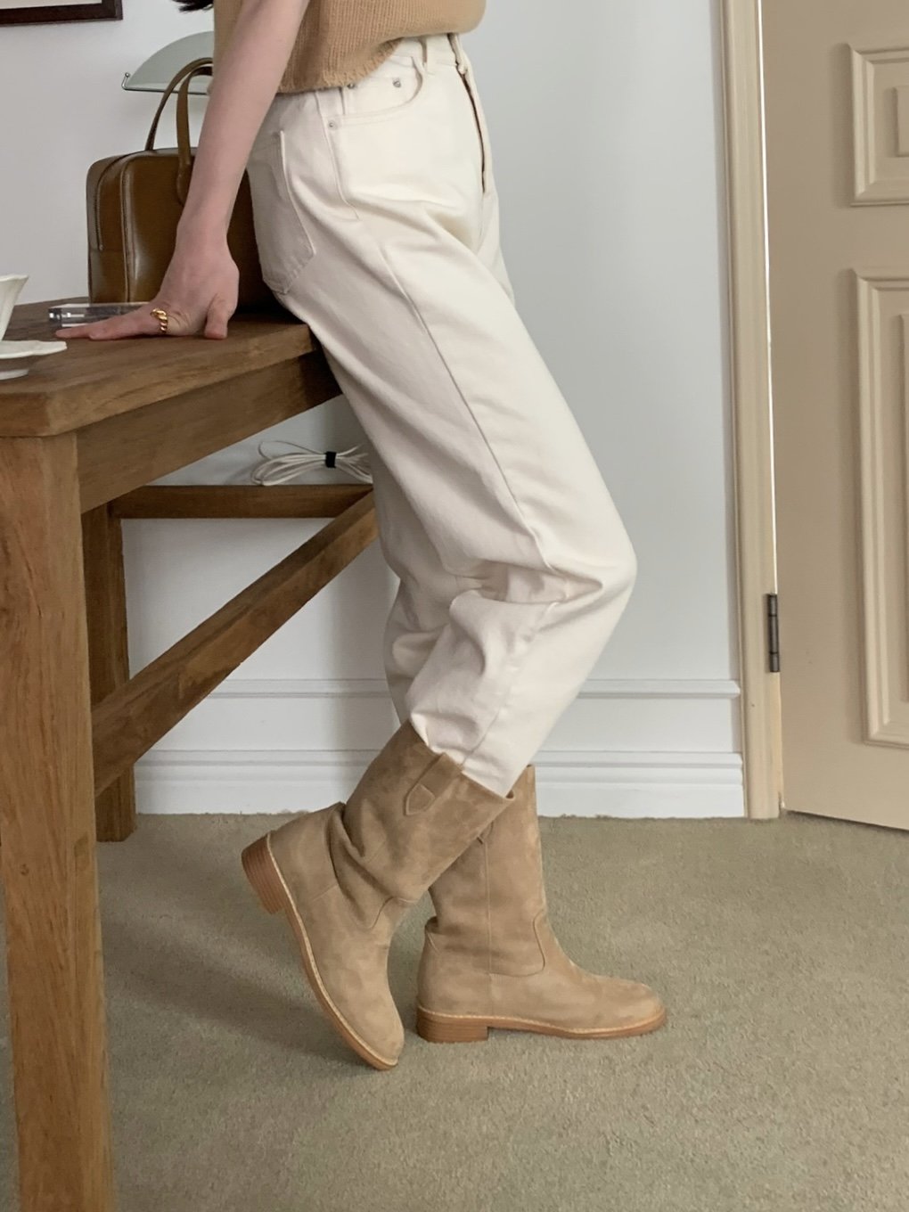 Suede bijo middle boots