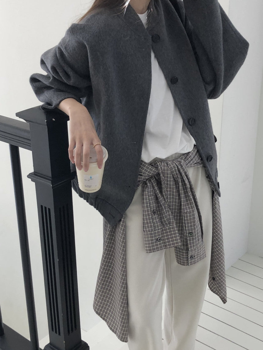 Belua corduroy banding waist pants-3col
