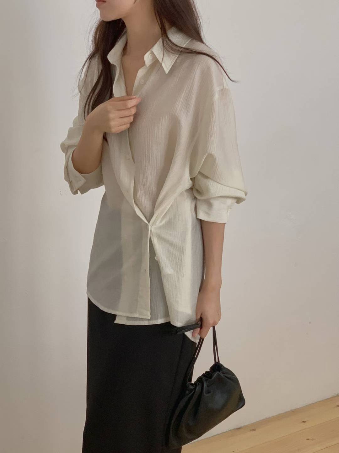 pleats 2way blouse-3col