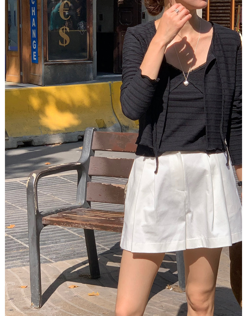 Olivia sleeveless&cardigan set-3col