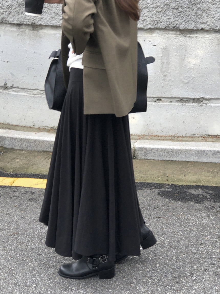 Firenze long flare skirt-2col