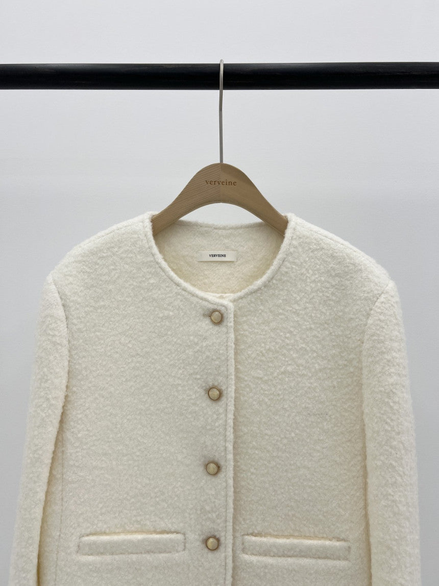 Blanc wool boucle tweed jacket-2col