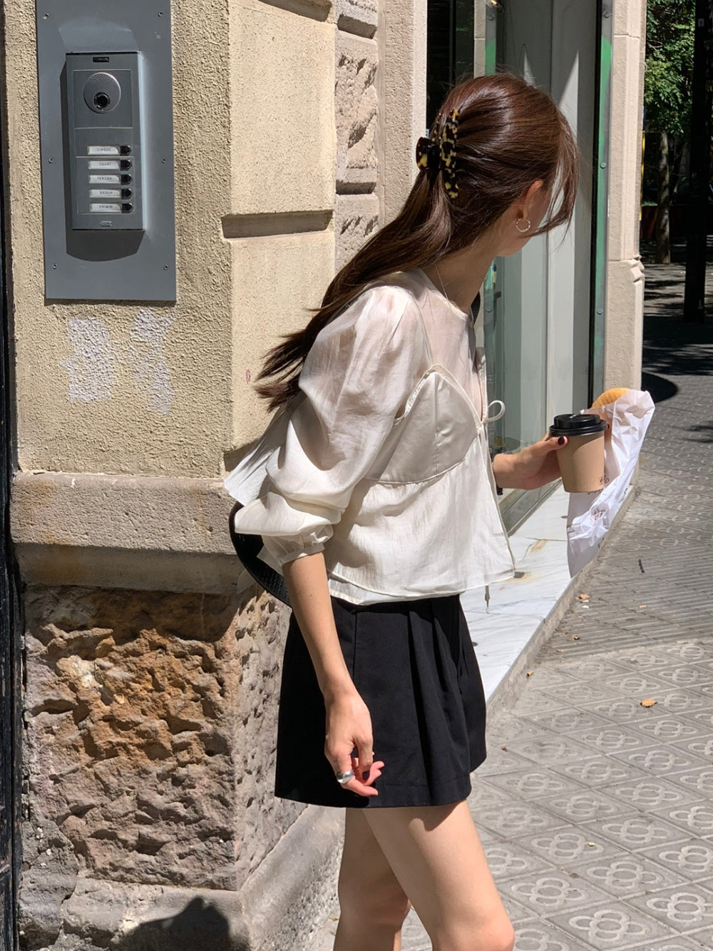 Moni bustier&blouse set-2col