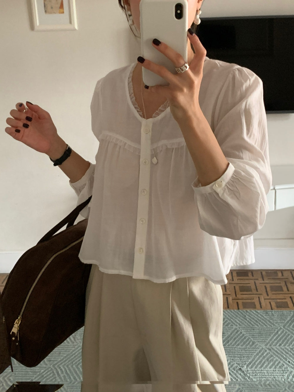 black即納 Date blouse-3col