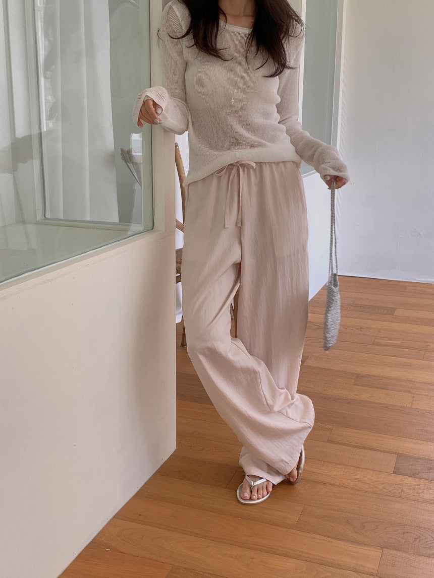 Nudy rib linen knit-4col