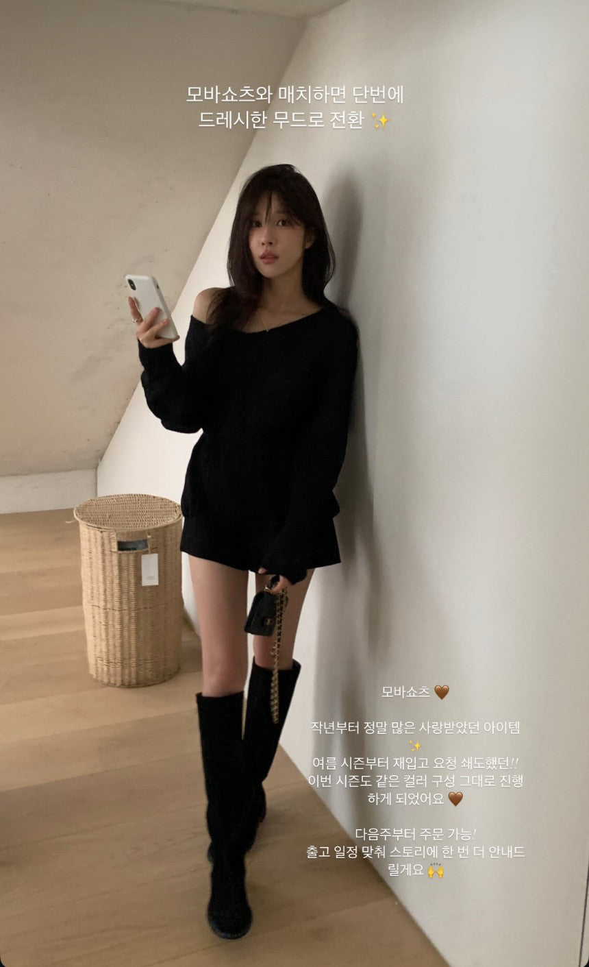 Keep alpaca string knit-4col