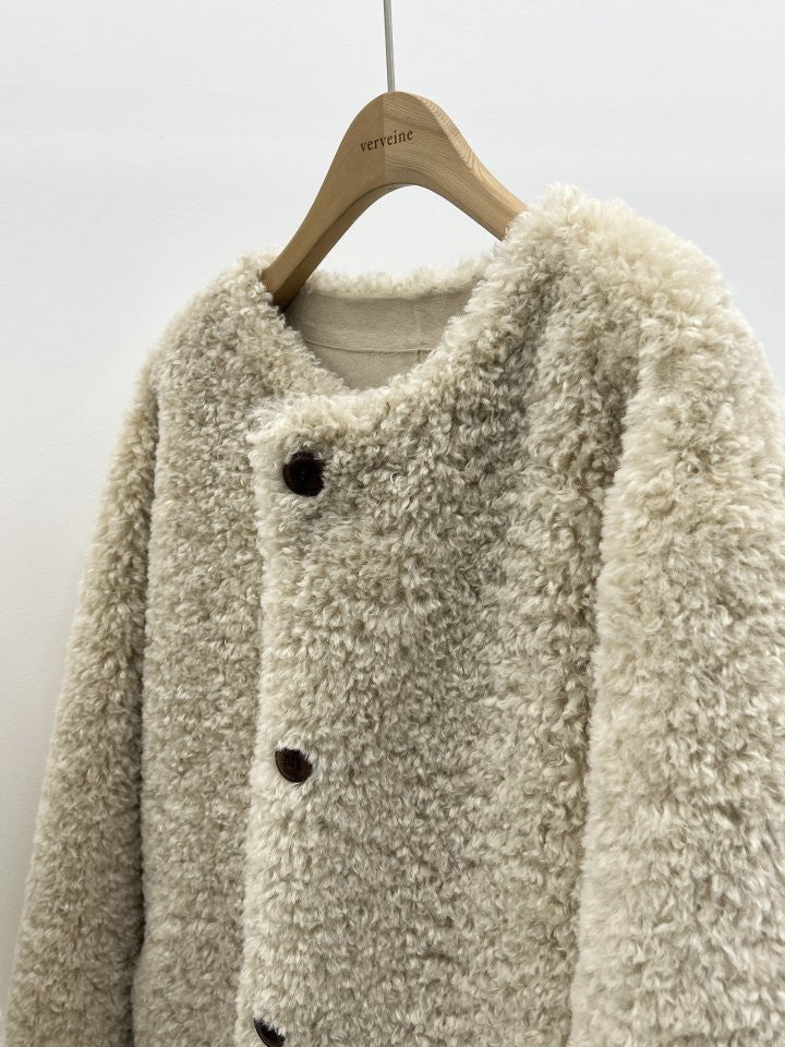 Lozan round neck fur jacket