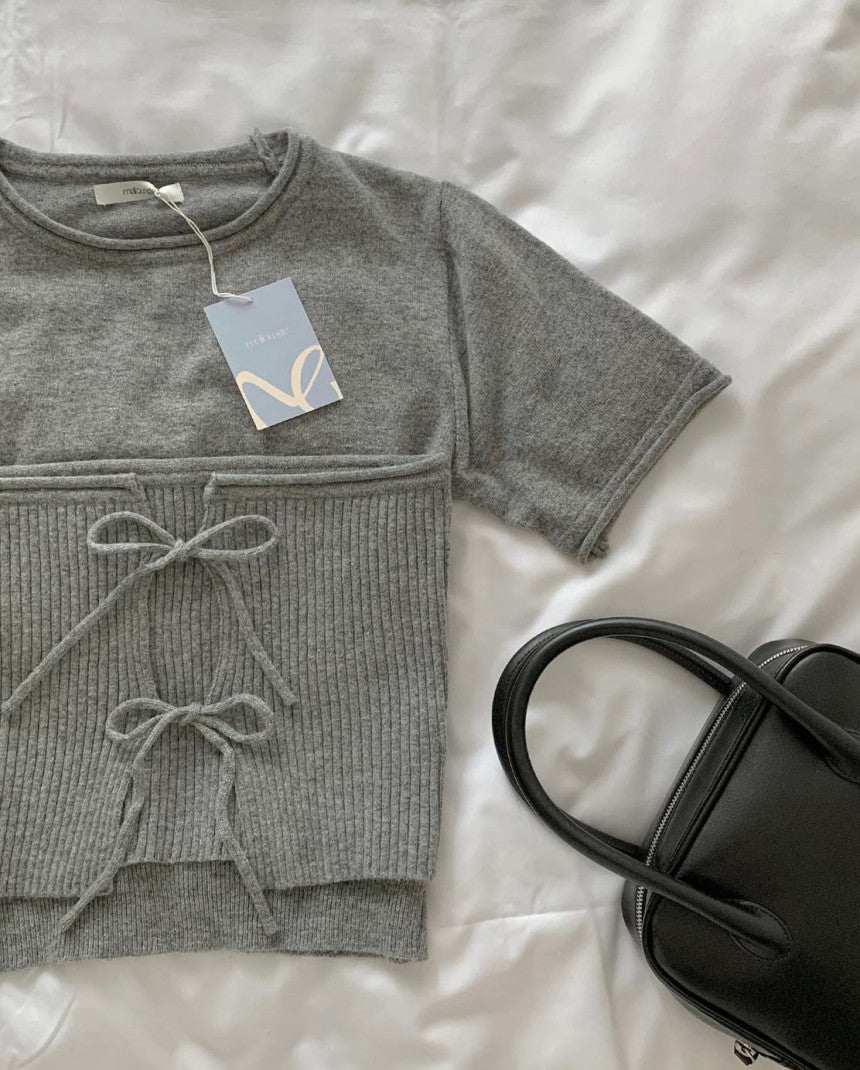 Sale gray即納 Layered cash top set