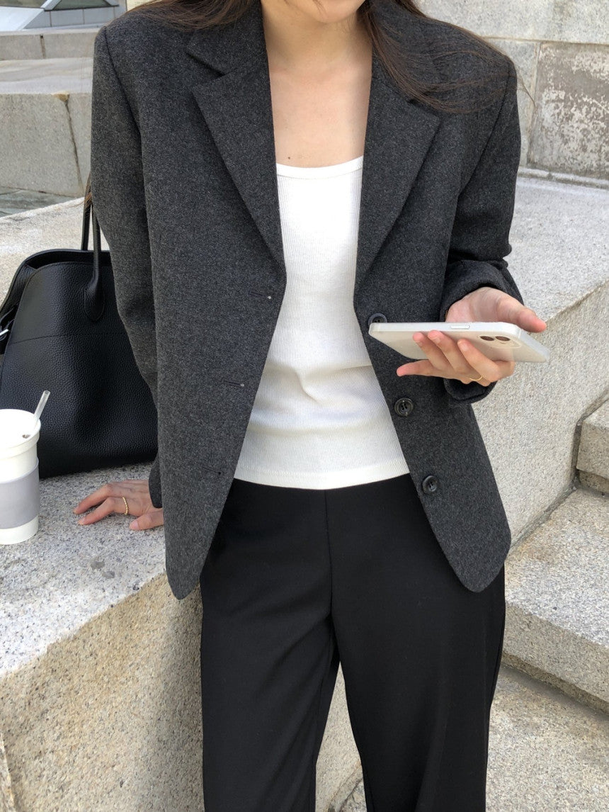 Montaigne wool short jacket-3col