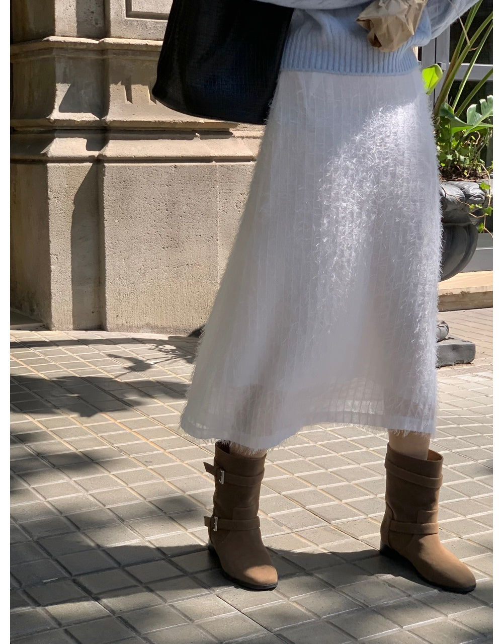 ivory-s即納 Breed layered skirt-2col