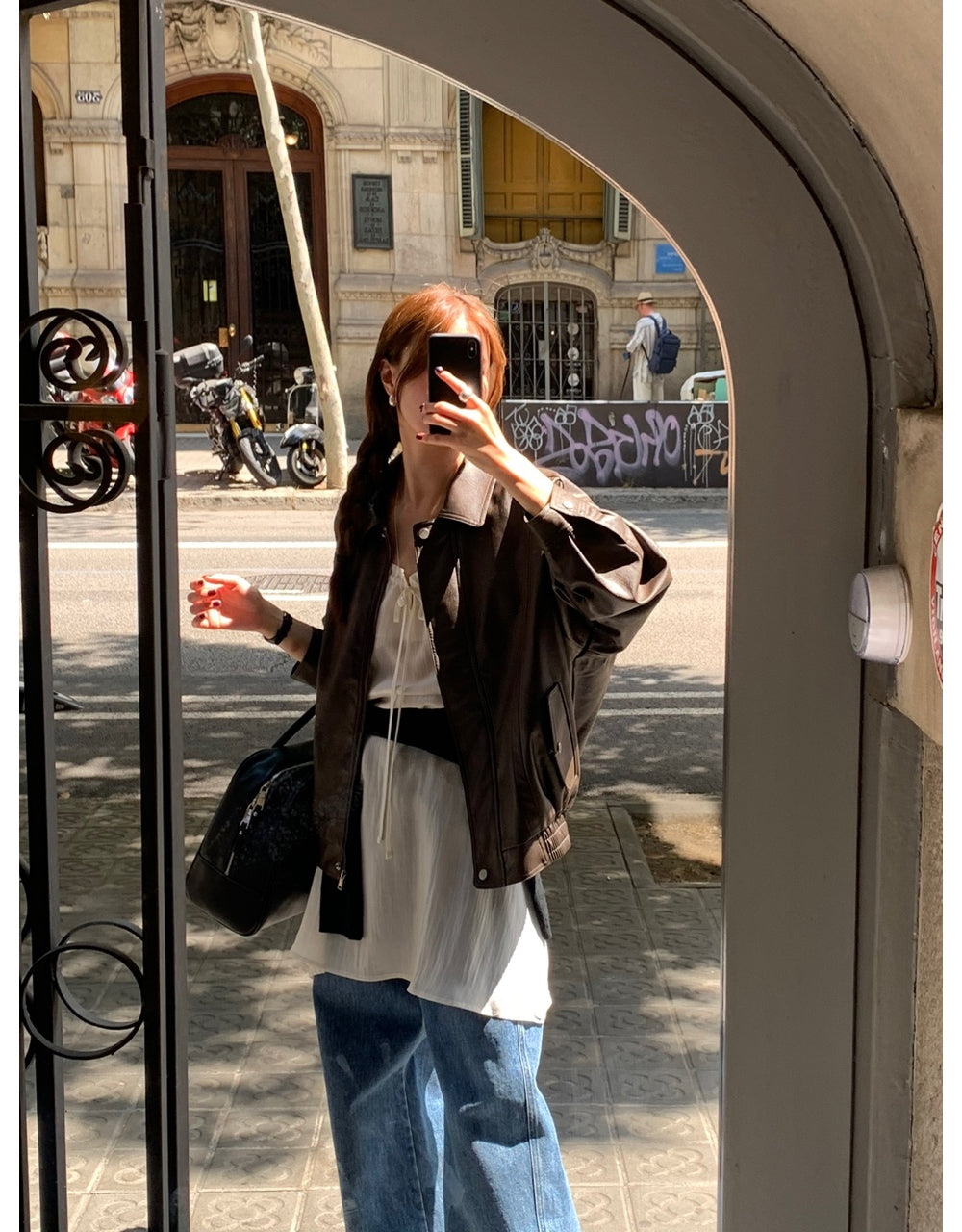 Alpha leather&suede jacket-2type