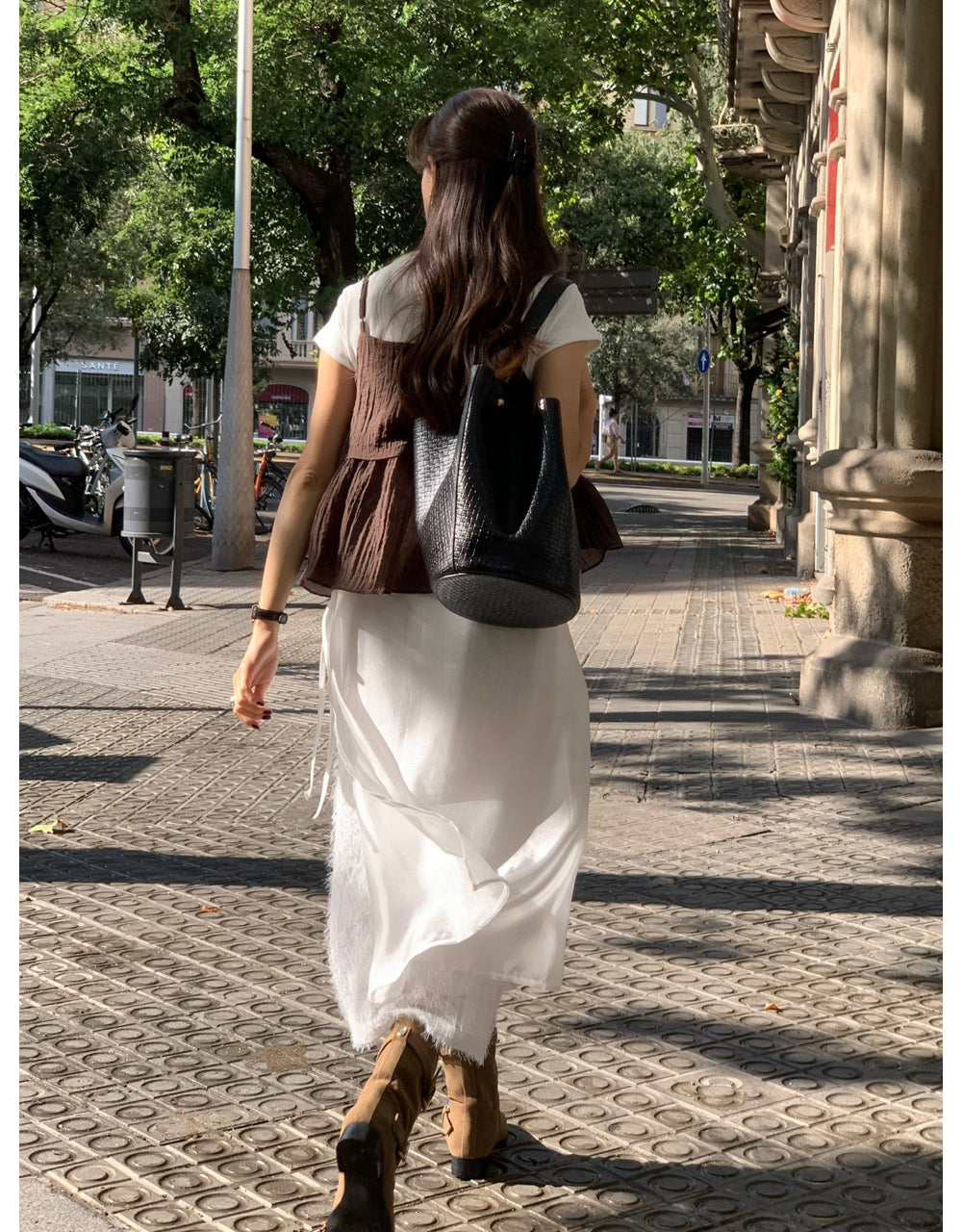 ivory-s即納 Breed layered skirt-2col