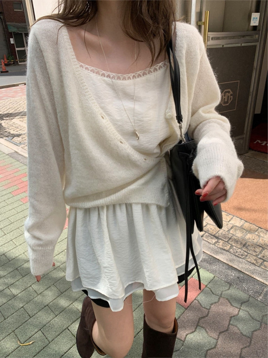 Standing wrap cardigan-3col