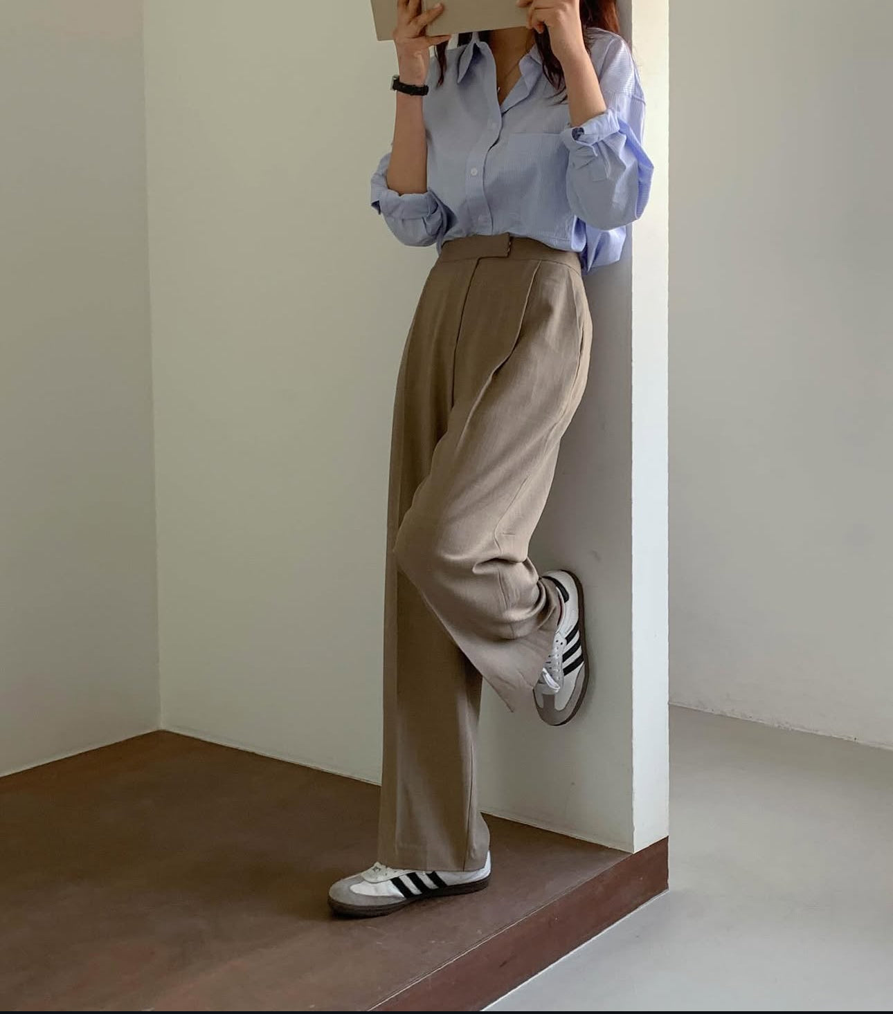 Summer linen semi-wide slacks-4col/ショート丈あり