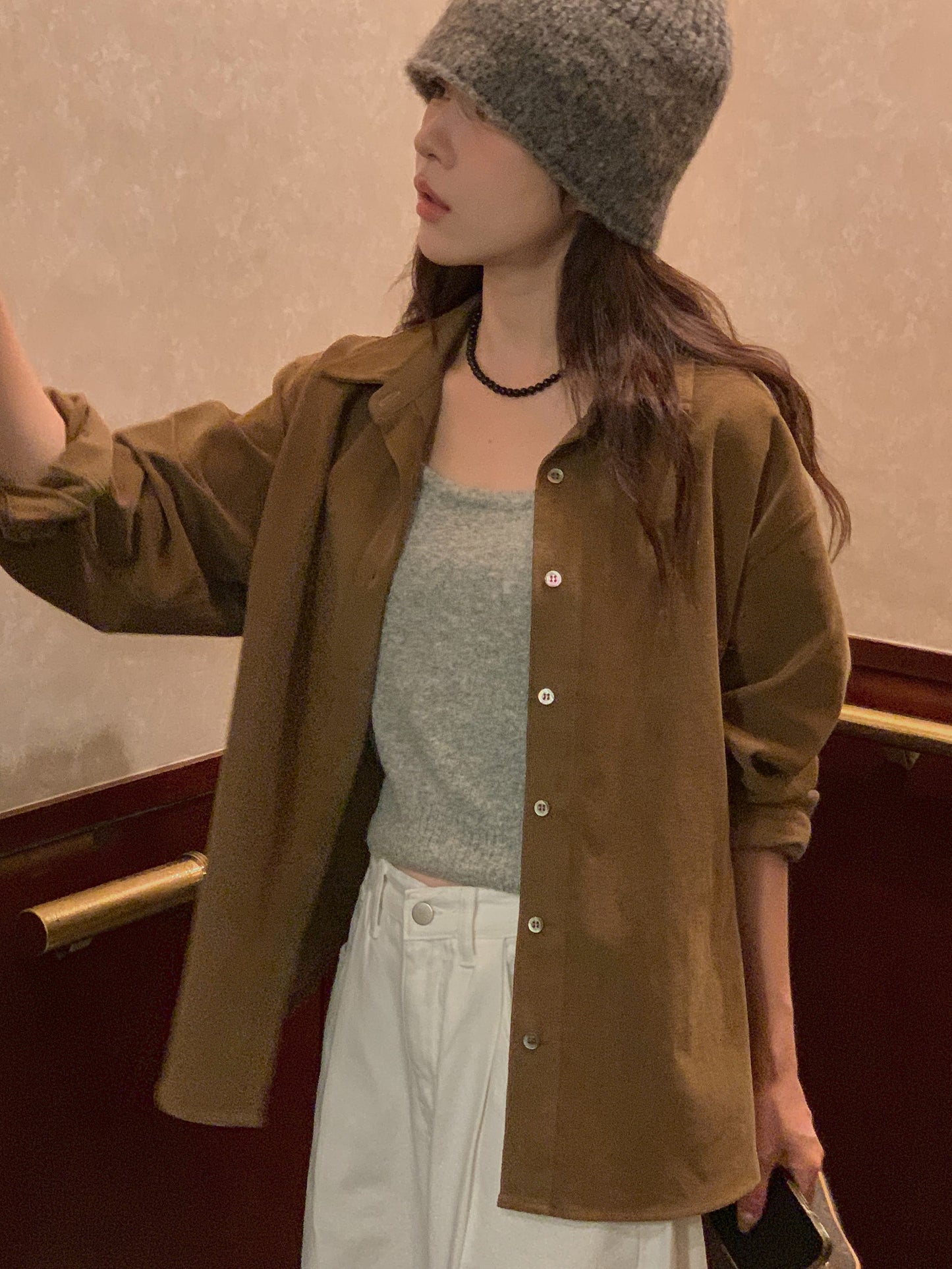 Jockey corduroy shirt-2col