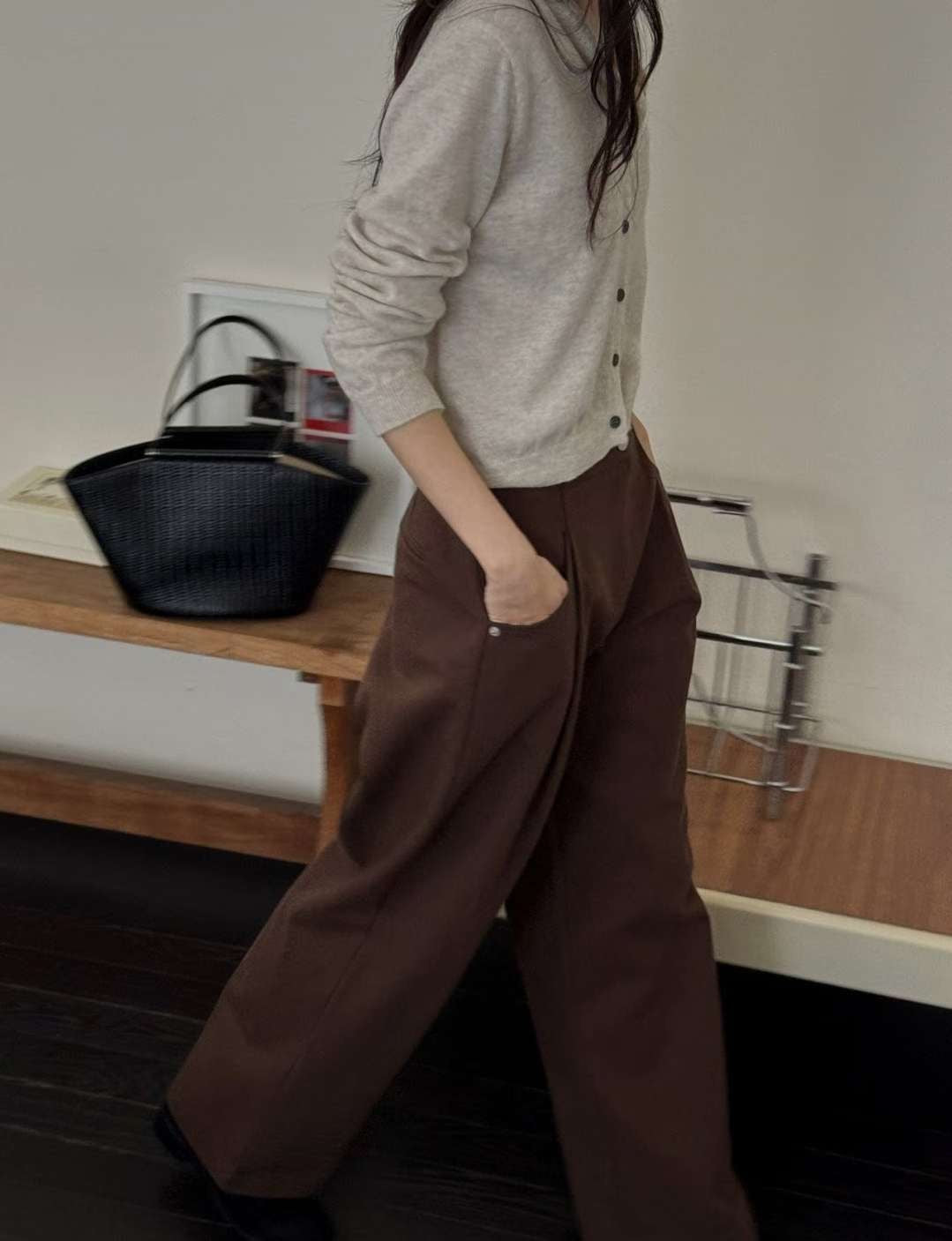 cotton return pants-3col