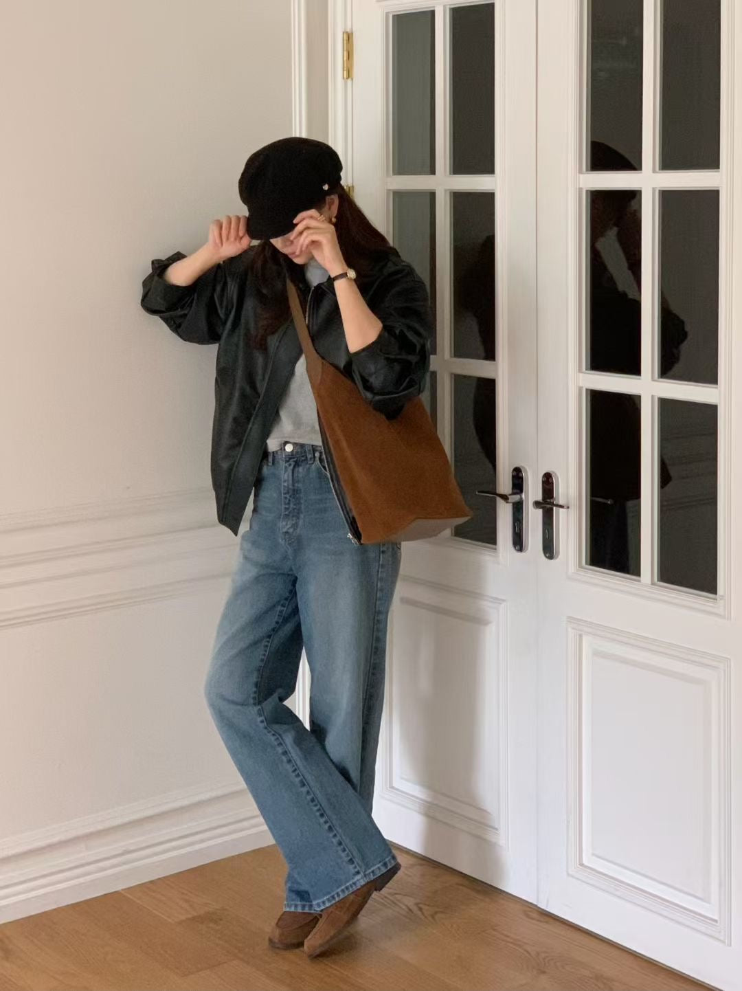 Square suede bag-3col