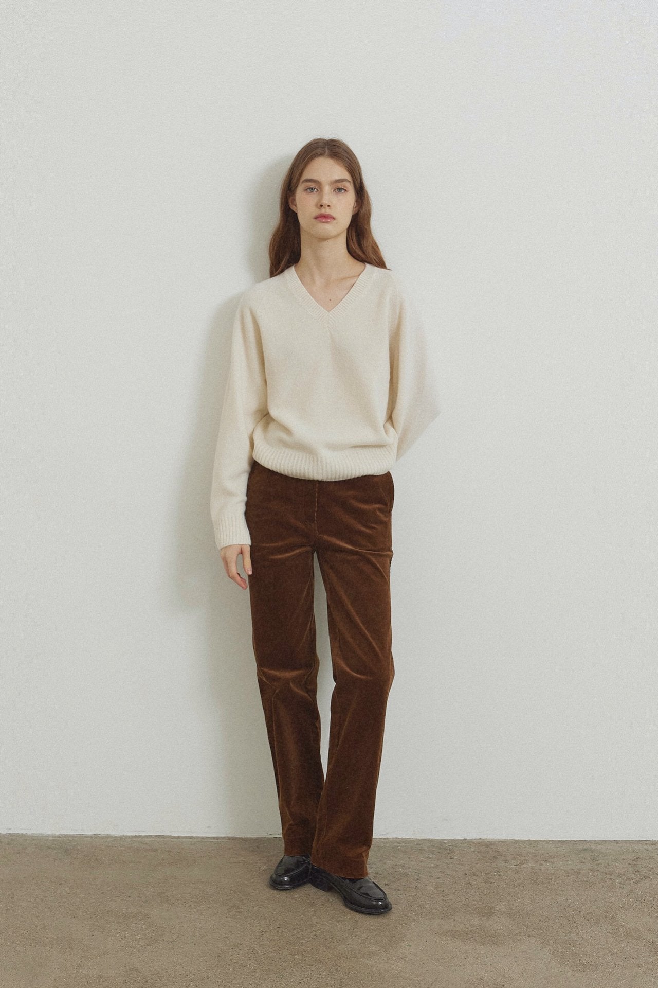 Sale navy即納 Cashmere V knit