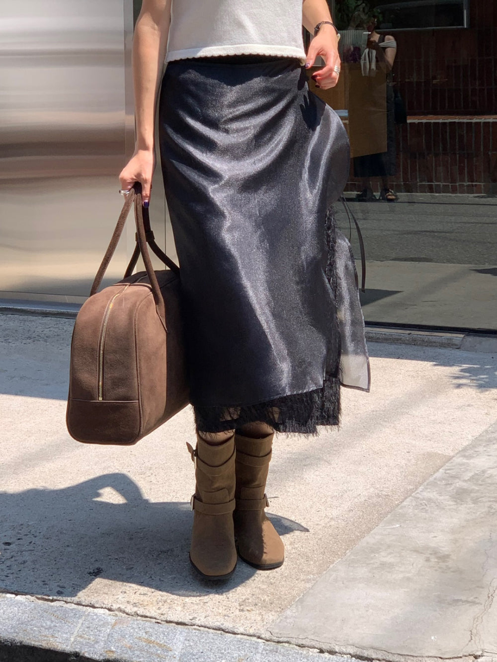ivory-s即納 Breed layered skirt-2col