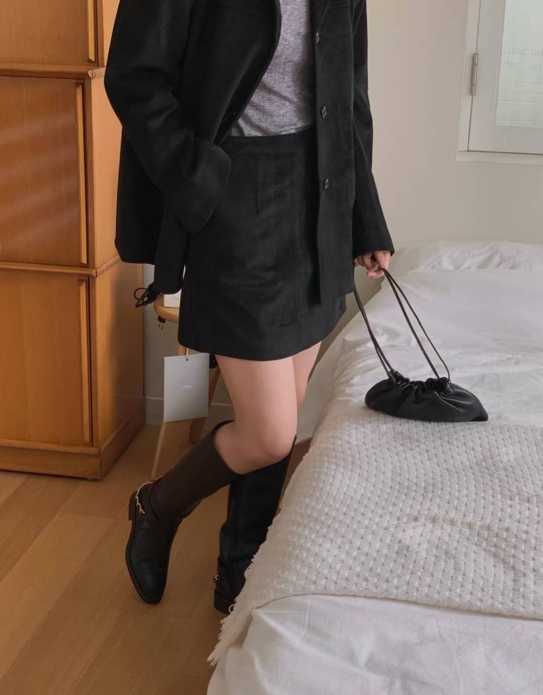 Euro suede skirt-2col