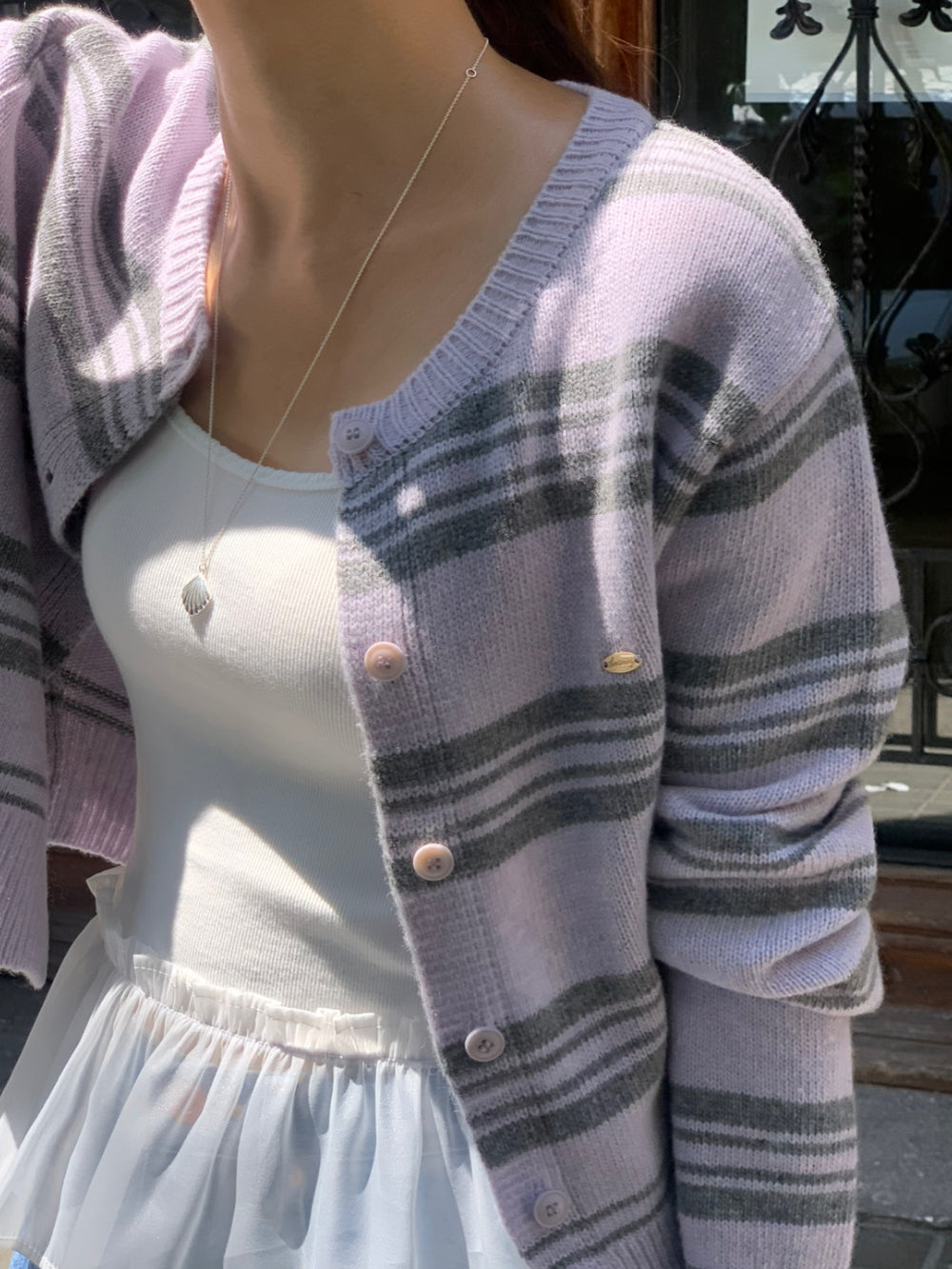 Nordic knit cardigan-4col