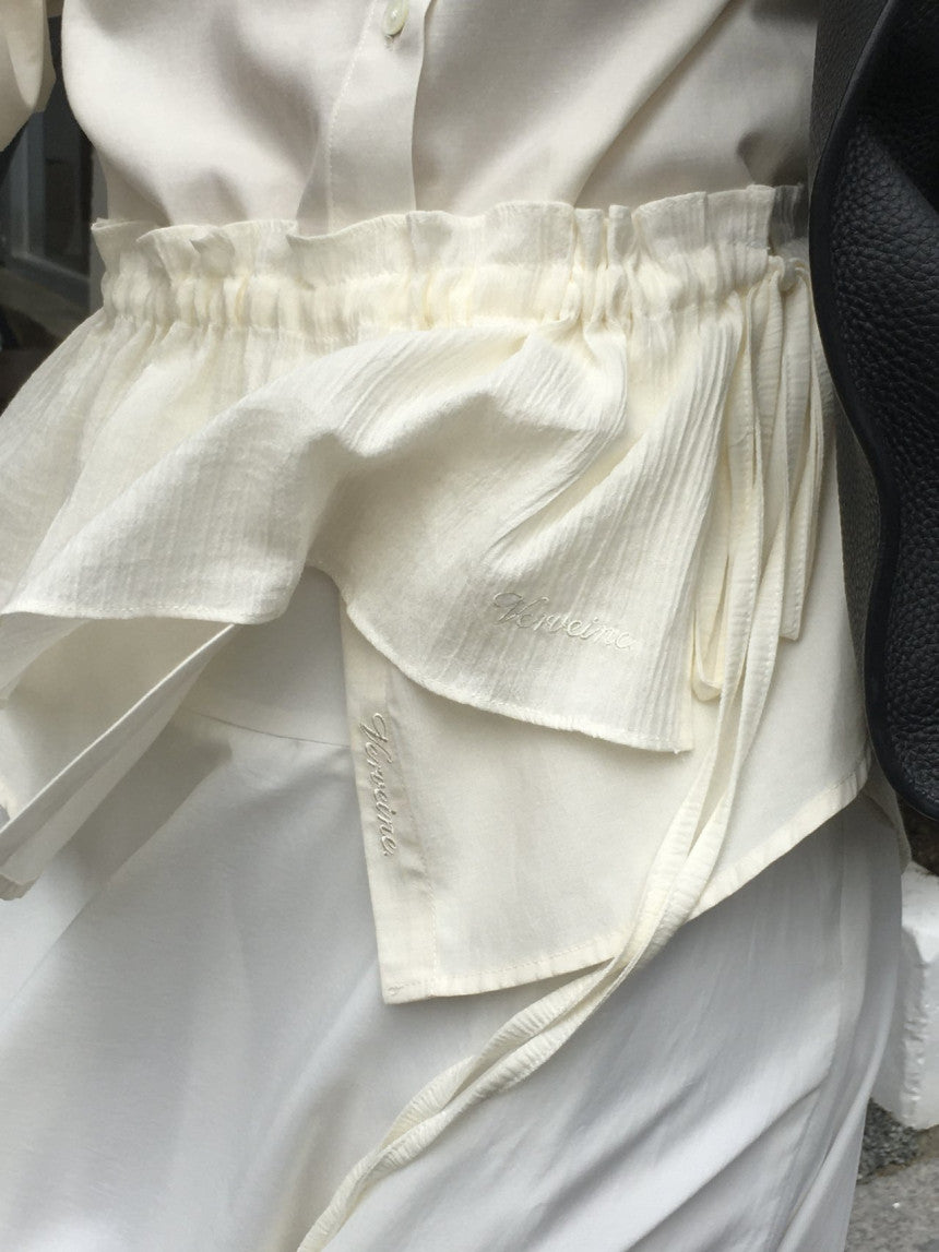 Frill layered wrap skirt-3col