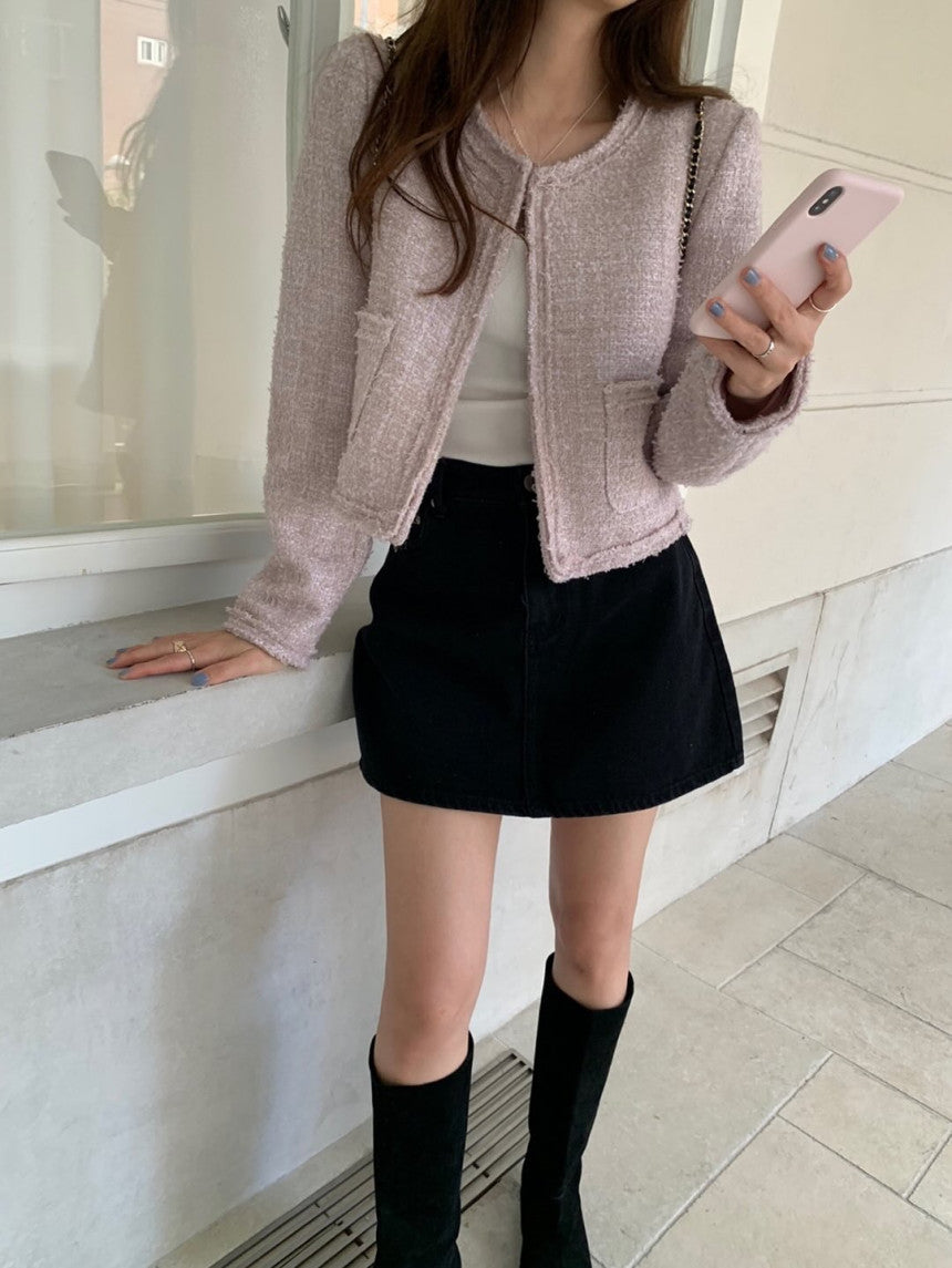 Salmon tweed jacket-3col
