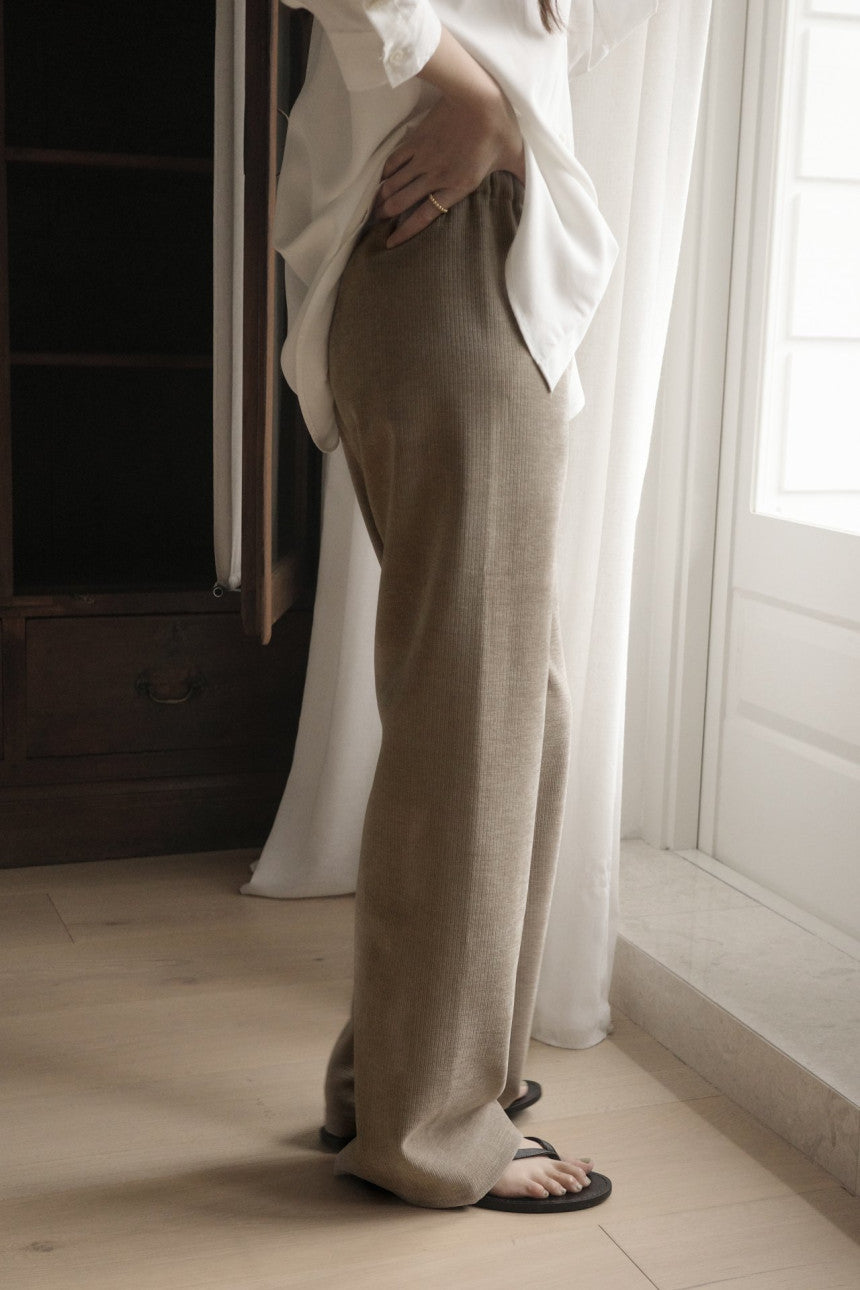 Belua corduroy banding waist pants-3col