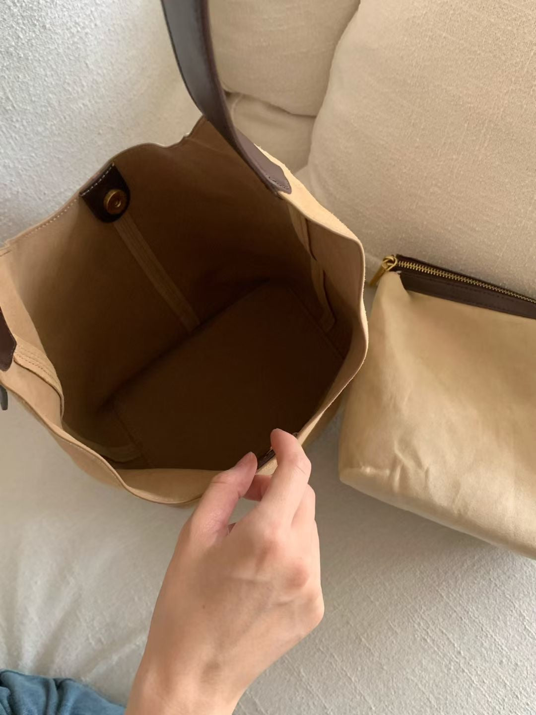 Square suede bag-3col