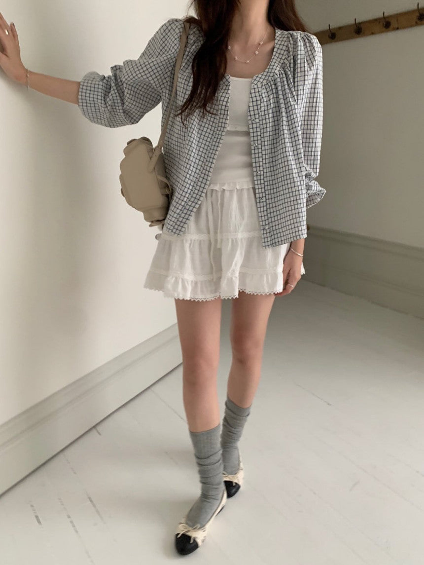 Lovty check blouse-2col