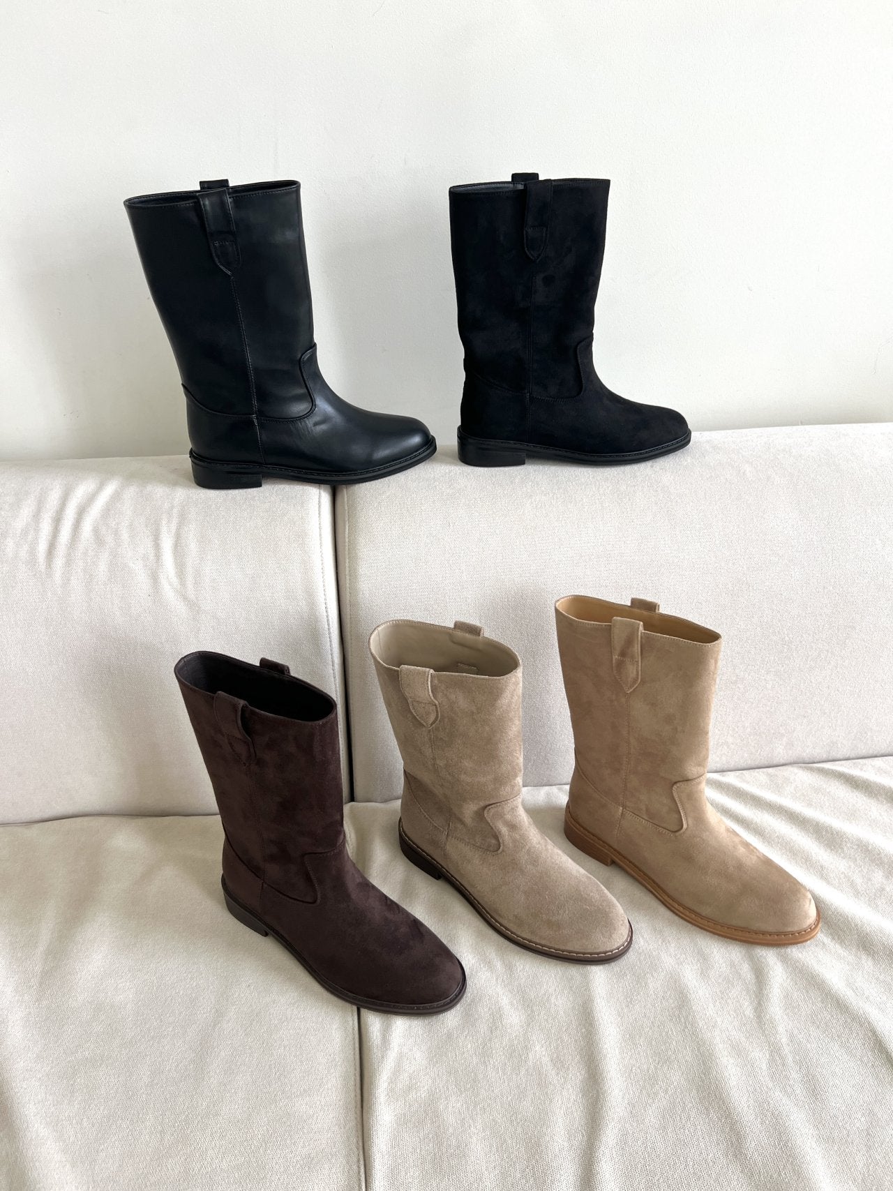 Suede bijo middle boots