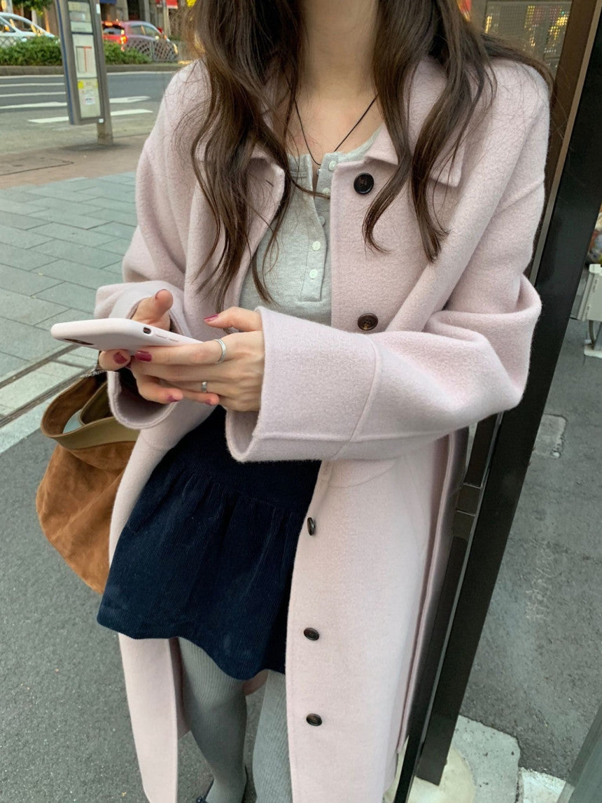 Cookie long handmade coat-2col