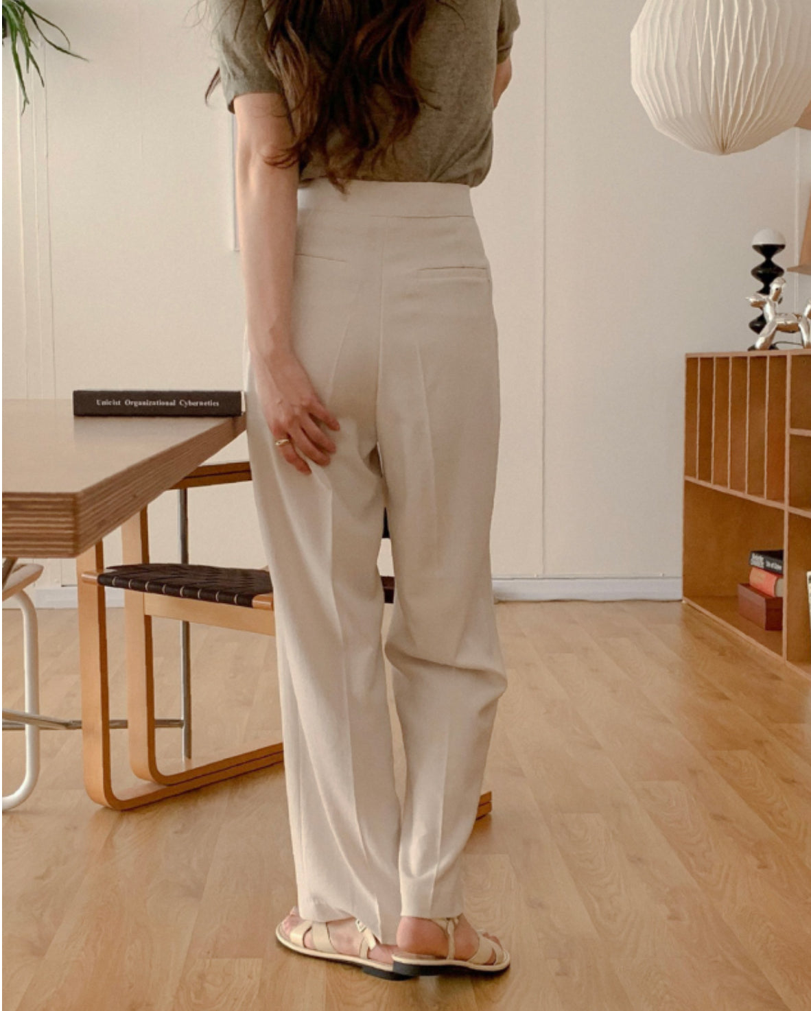 Summer linen semi-wide slacks-4col/ショート丈あり