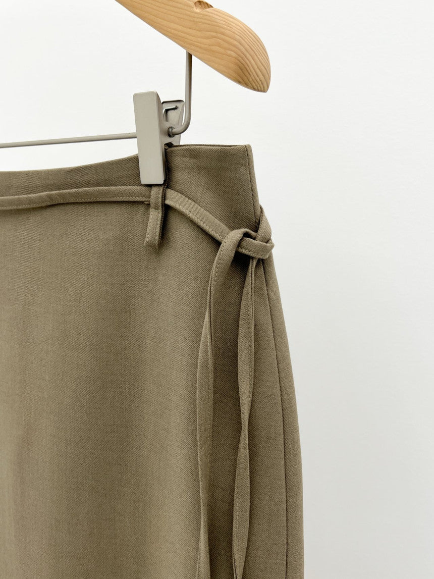 Rouen wool strap h-line skirt-3col