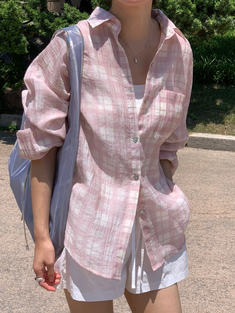 Eco check shirt-2col