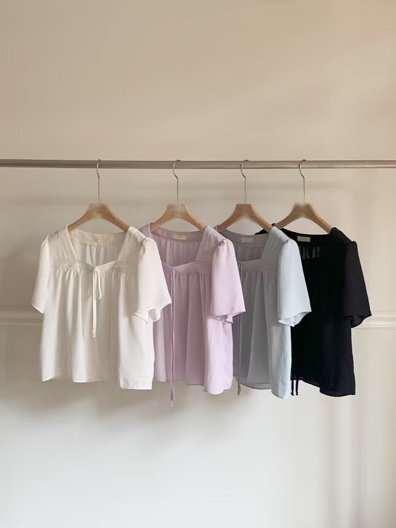 Minit square neck yoru blouse-4col