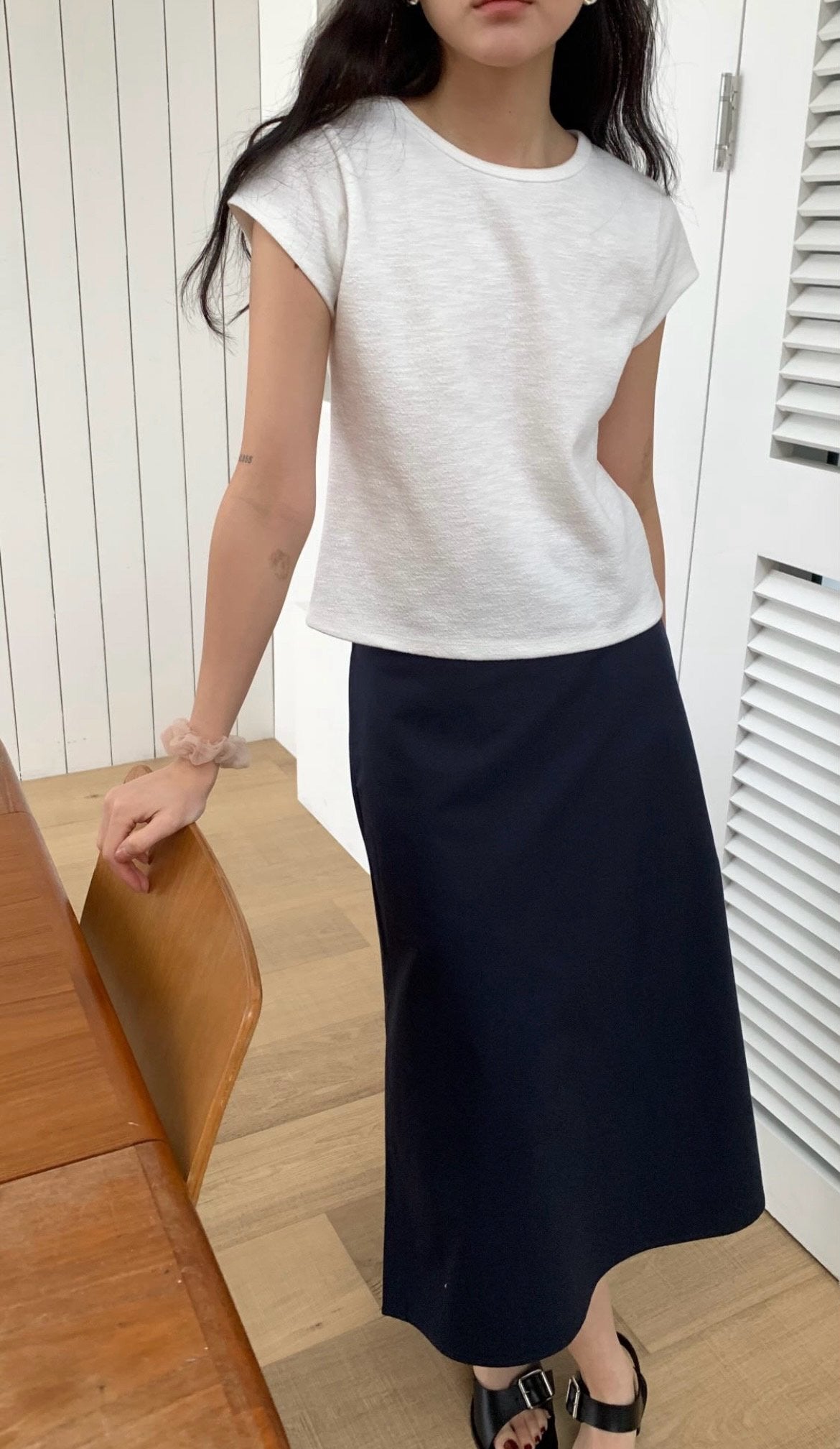 deondo side slit skirt-2col