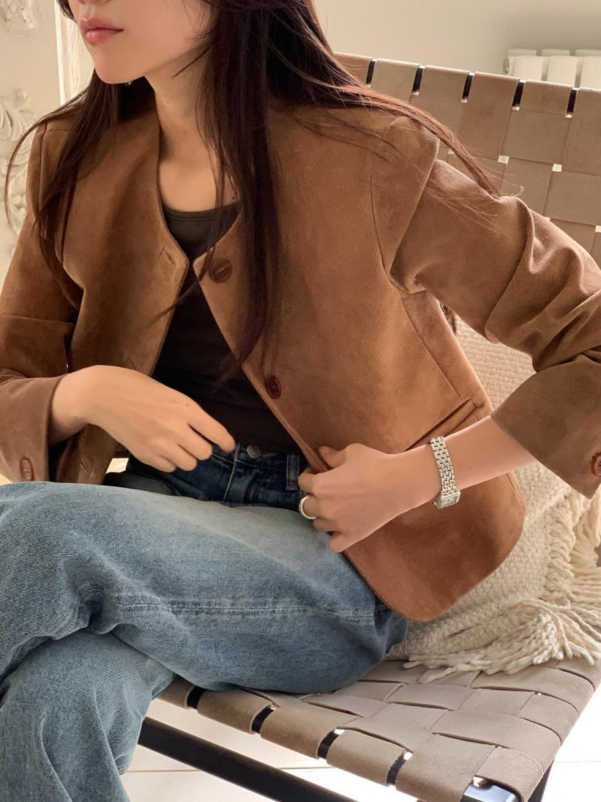 Camel tone suede jacket