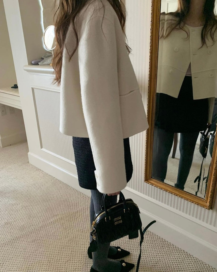 Mini short double handmade coat-3col