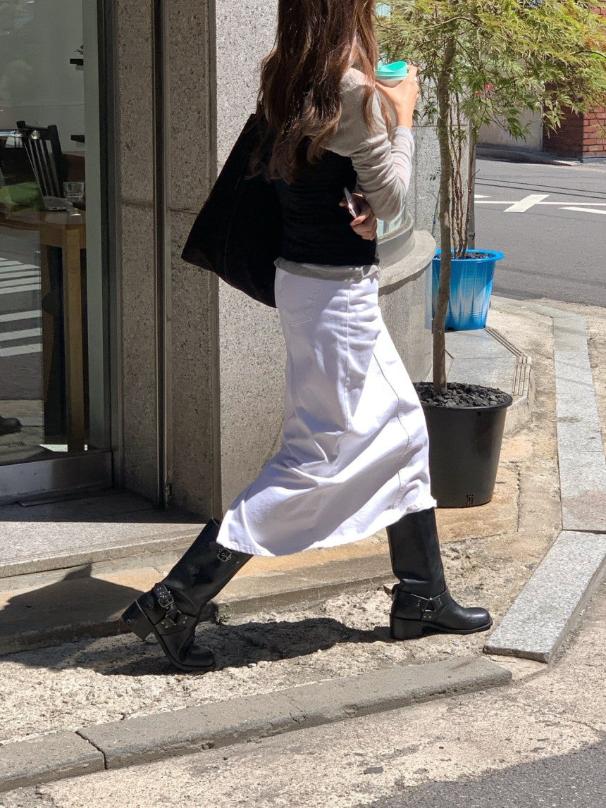 Bully cone dying denim skirt
