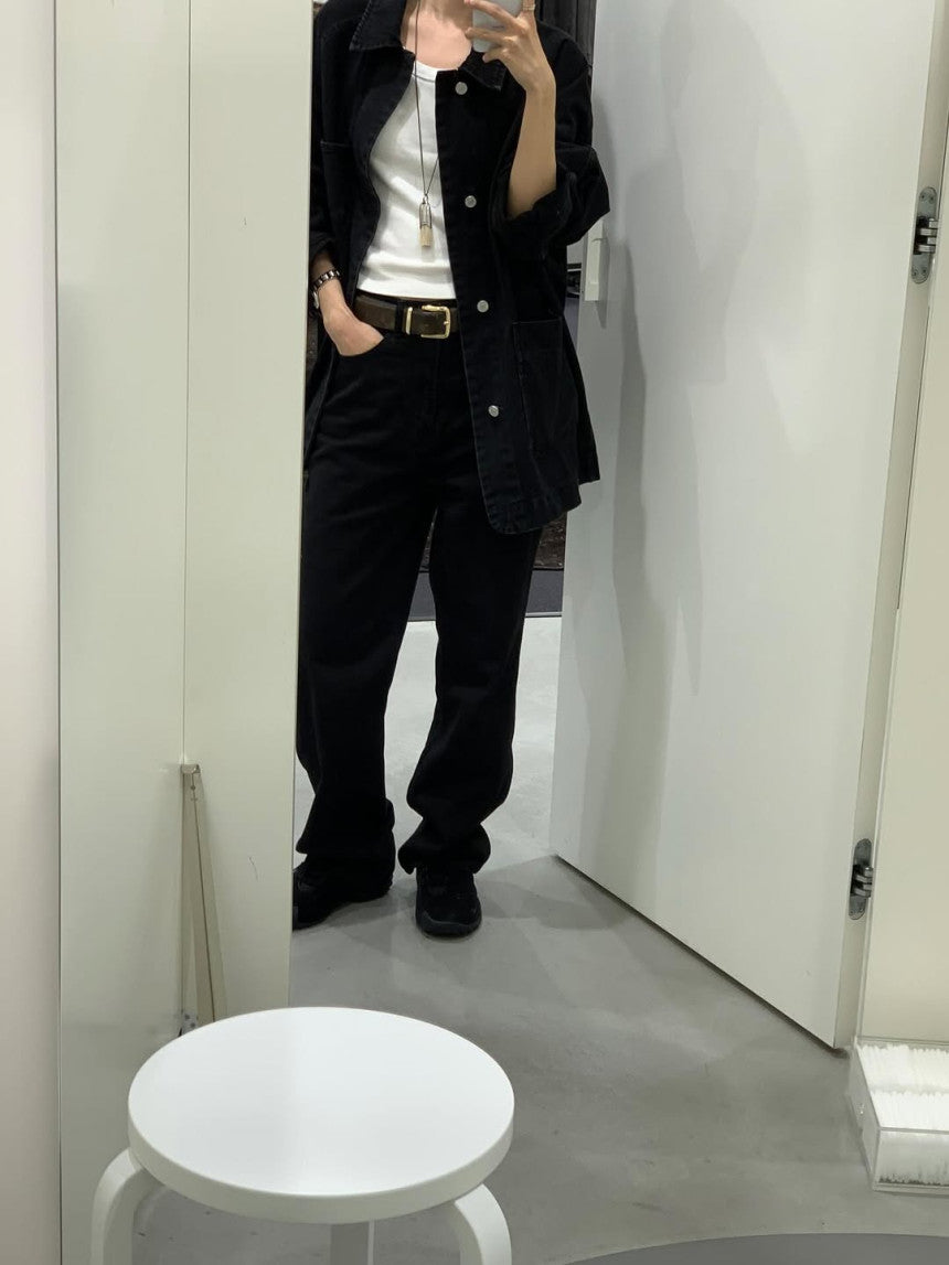 Maison black jeans/ショート丈あり