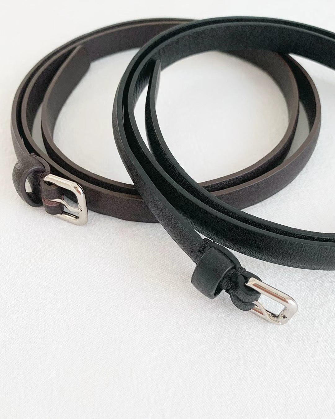 Ounce claire leather belt-2col