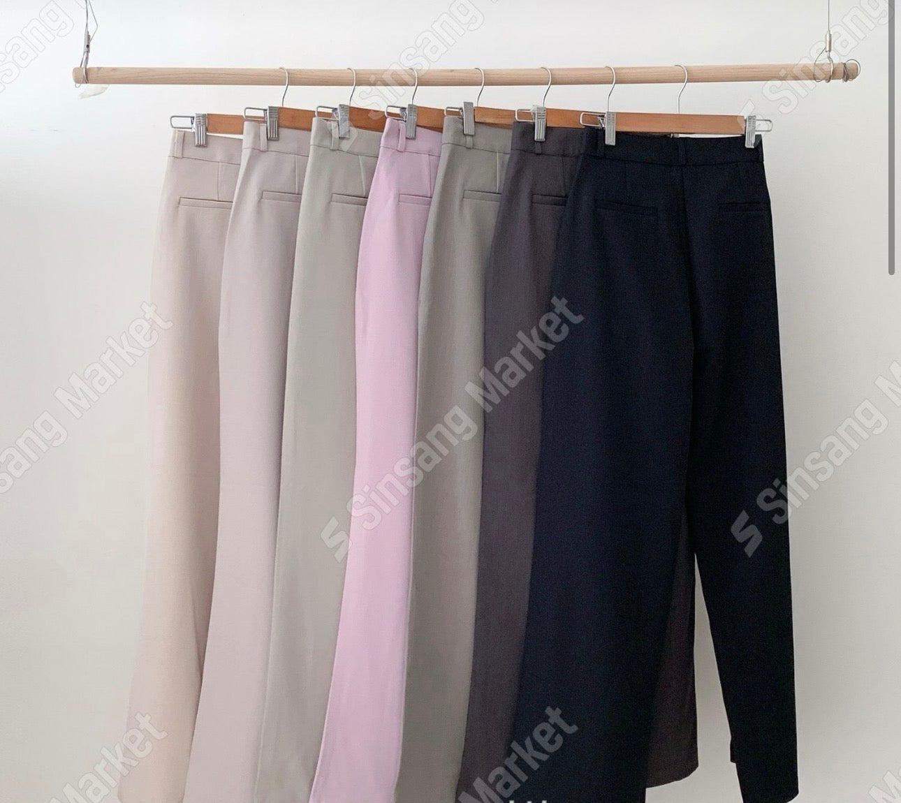 two-pin tuck wide slacks-7colショート丈あり