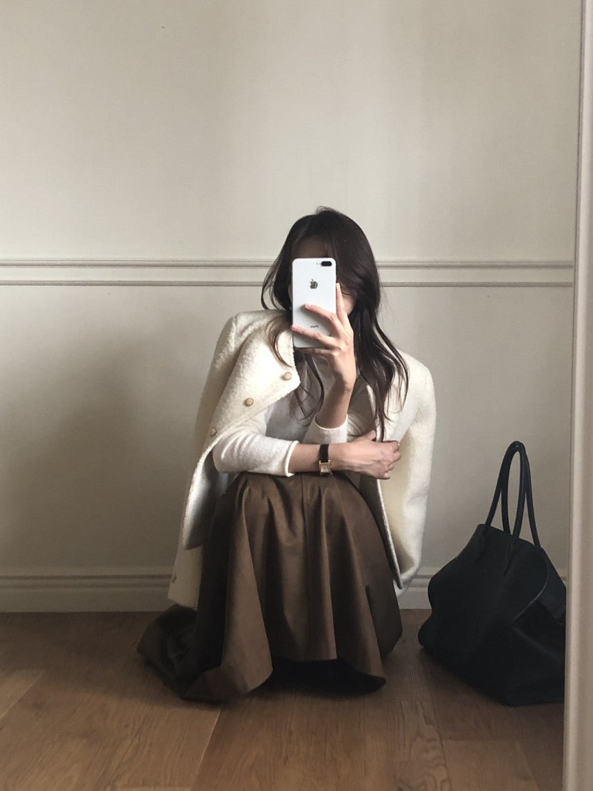 Blanc wool boucle tweed jacket-2col
