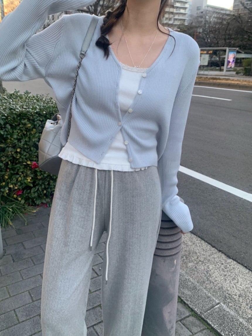 Fw Pebble rib cardigan-5col