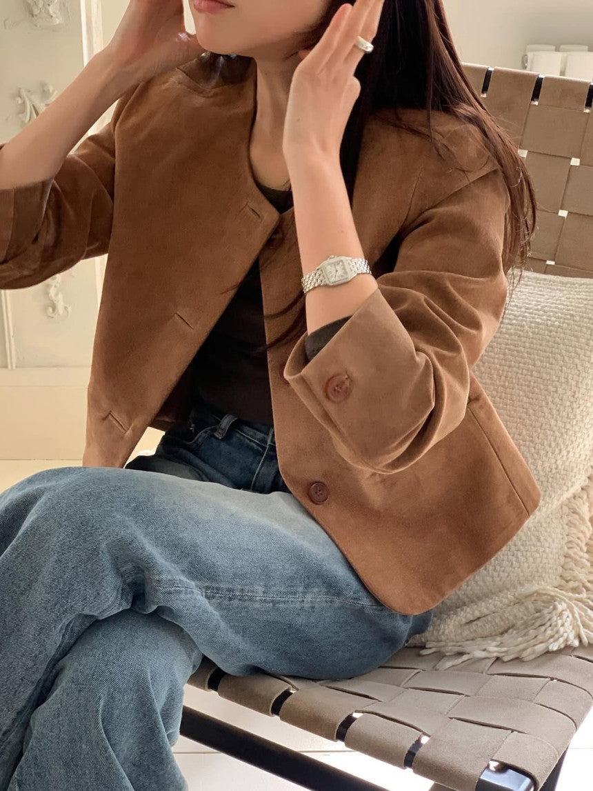Camel tone suede jacket