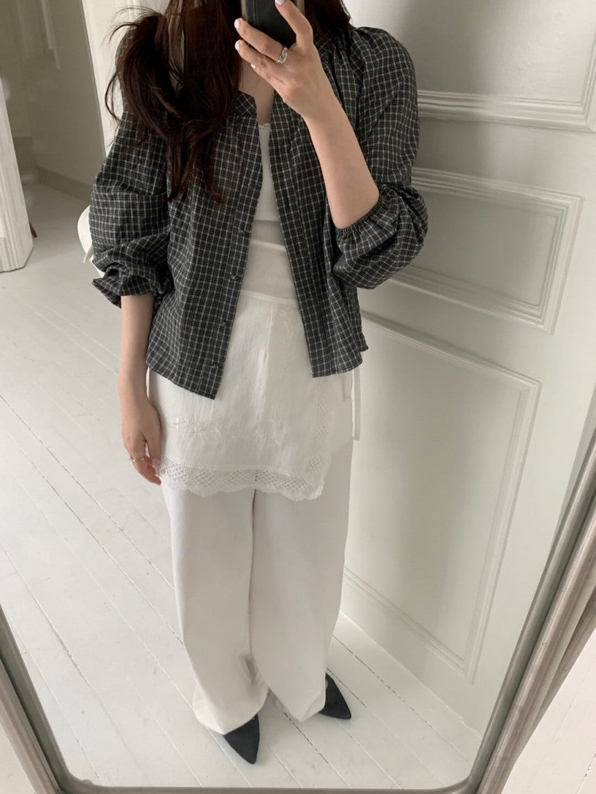 Lovty check blouse-2col